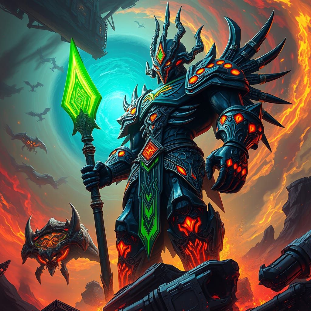 Cyberpunk Destruction God Zylpheeza II in Dark Fantasy Lands...