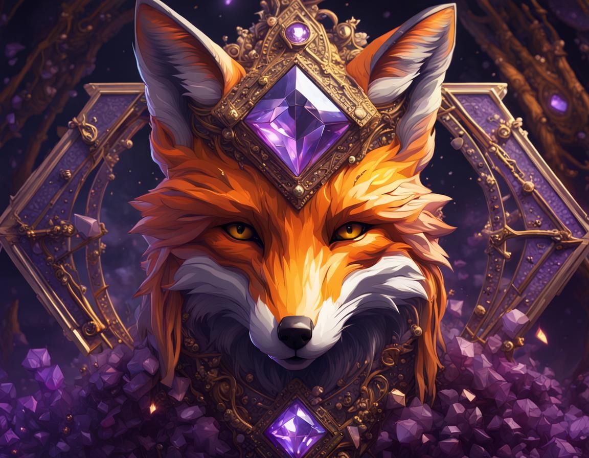 Fox Diamond Art in Dark Fantasy Style