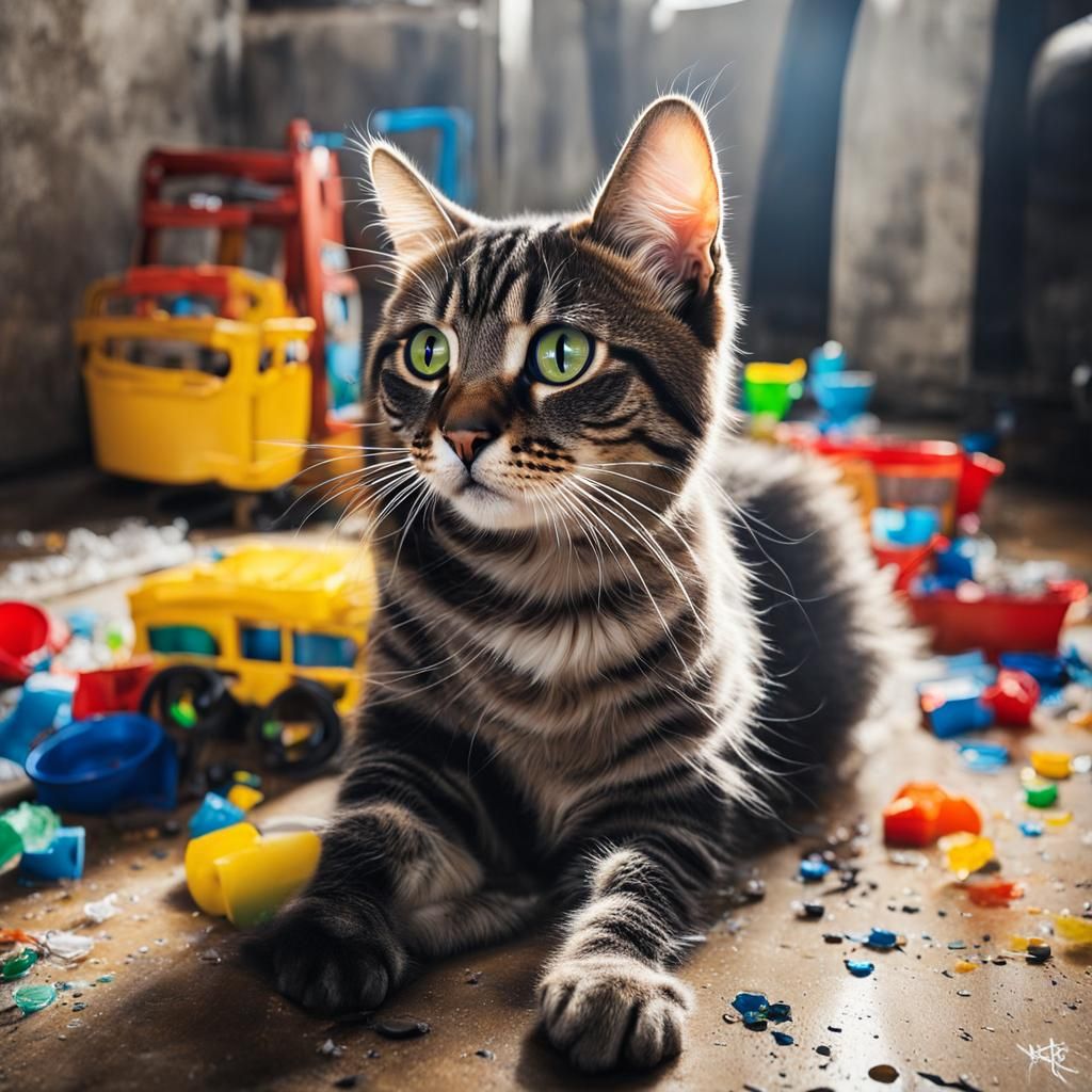 Airbrush Art: Playful Cat, Maur Jarkim's World