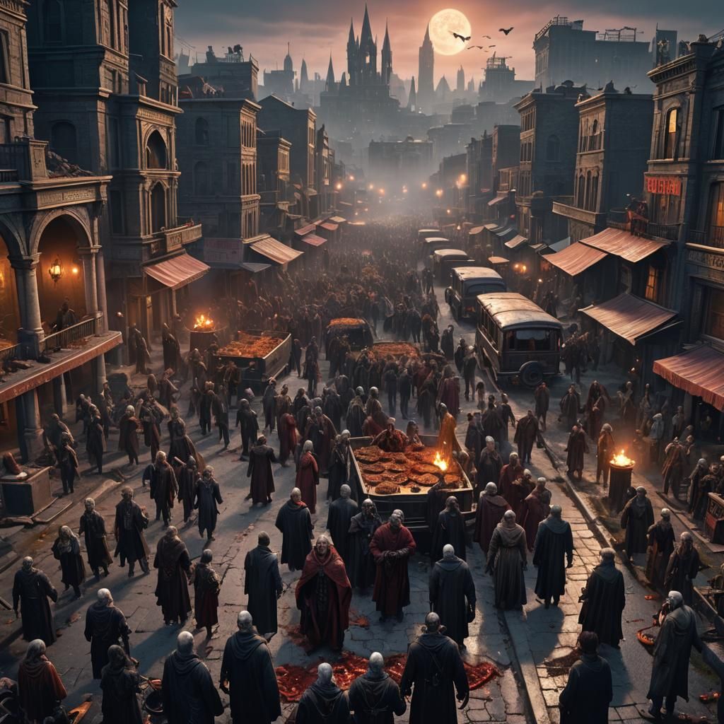 Vampires and Zombies Gathering in City of Dead