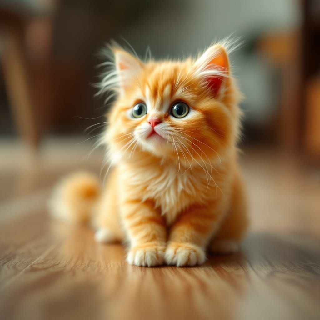 Vibrant Close-up of a Cute Chibi Cat