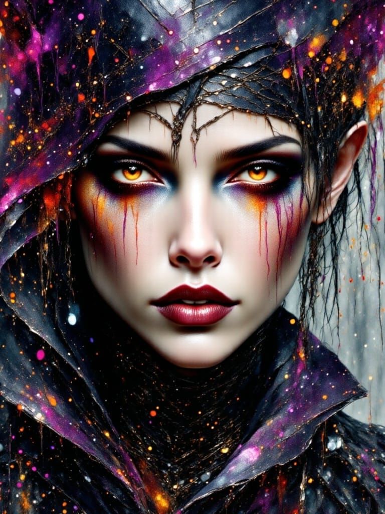 Gothic Abstract Portrait of a Melancholic Woman