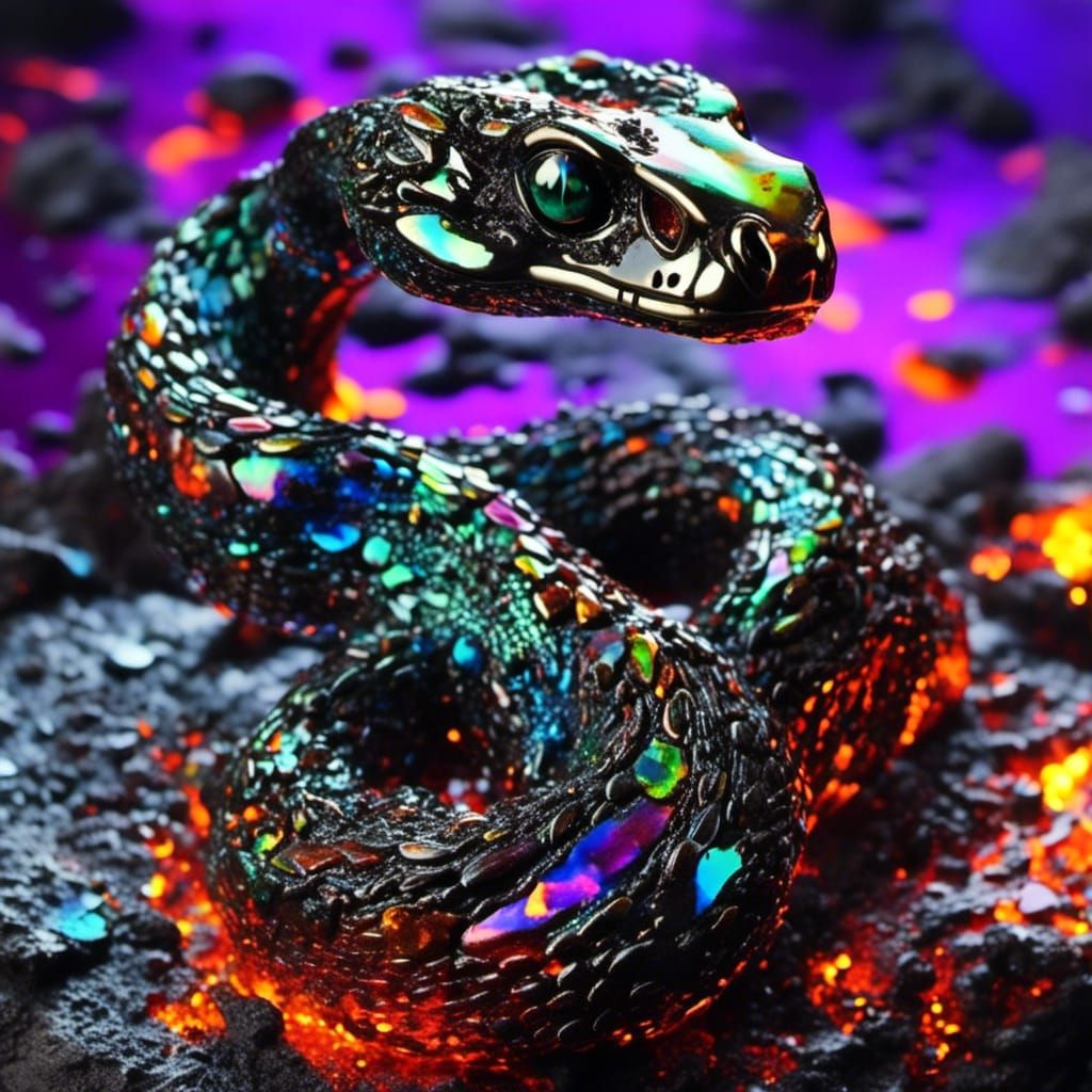 Chrome Lava Viper Snake in Halloween Colors