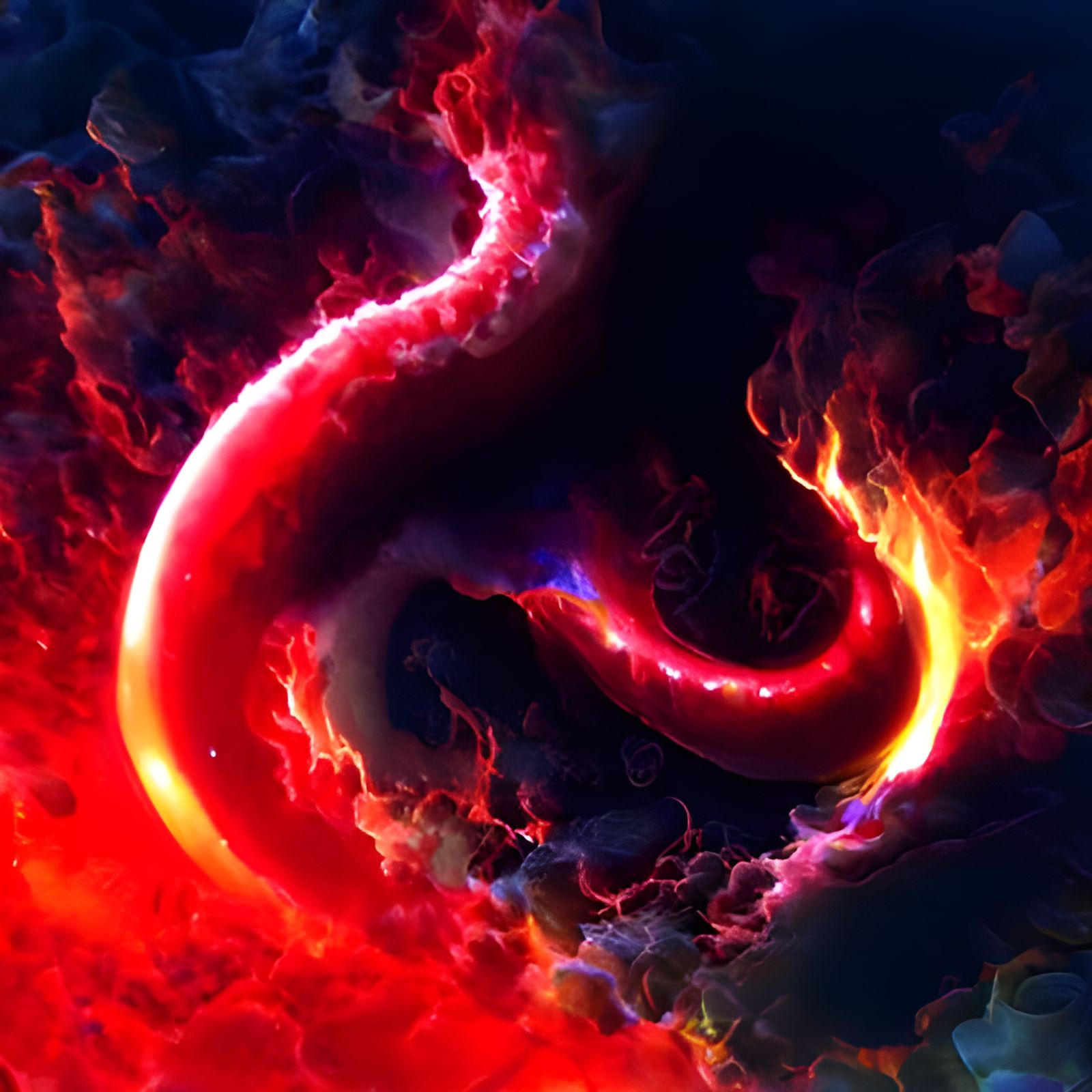 Fiery Cosmic Worm in Nebula Galaxy