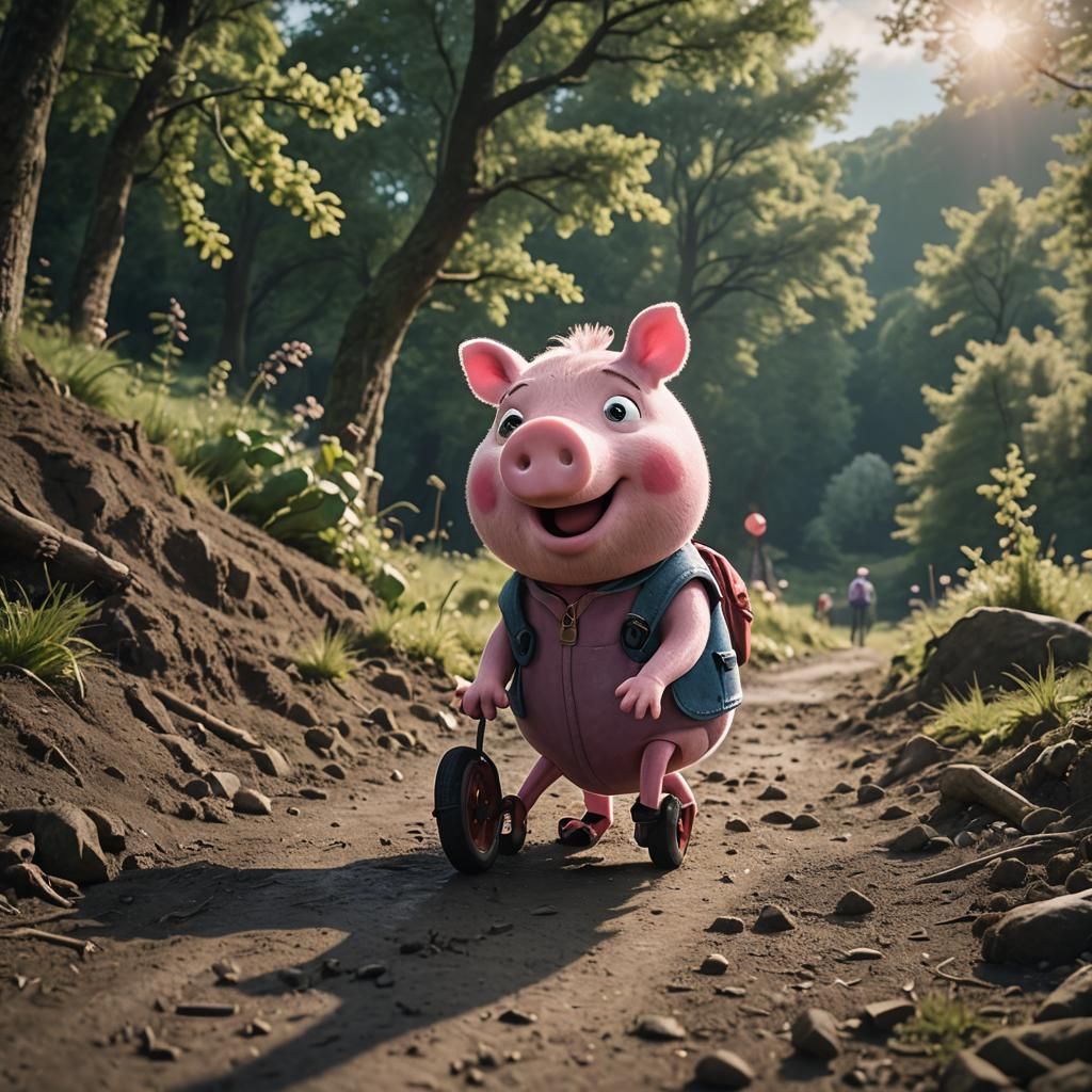 Peppa Pig on an Outing: Cinematic Film Still