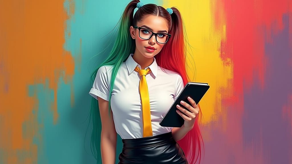 Digital Portrait of a Confident Fitness Icon