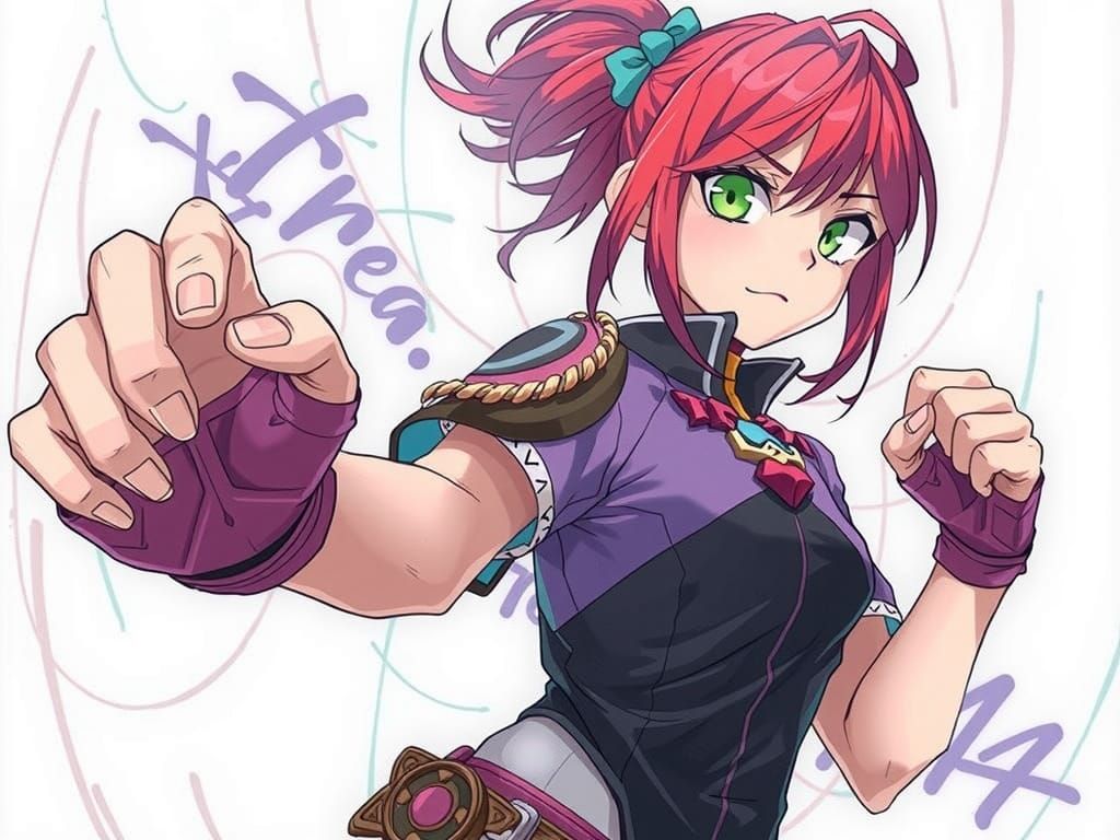 Serious Anime Female Fighter