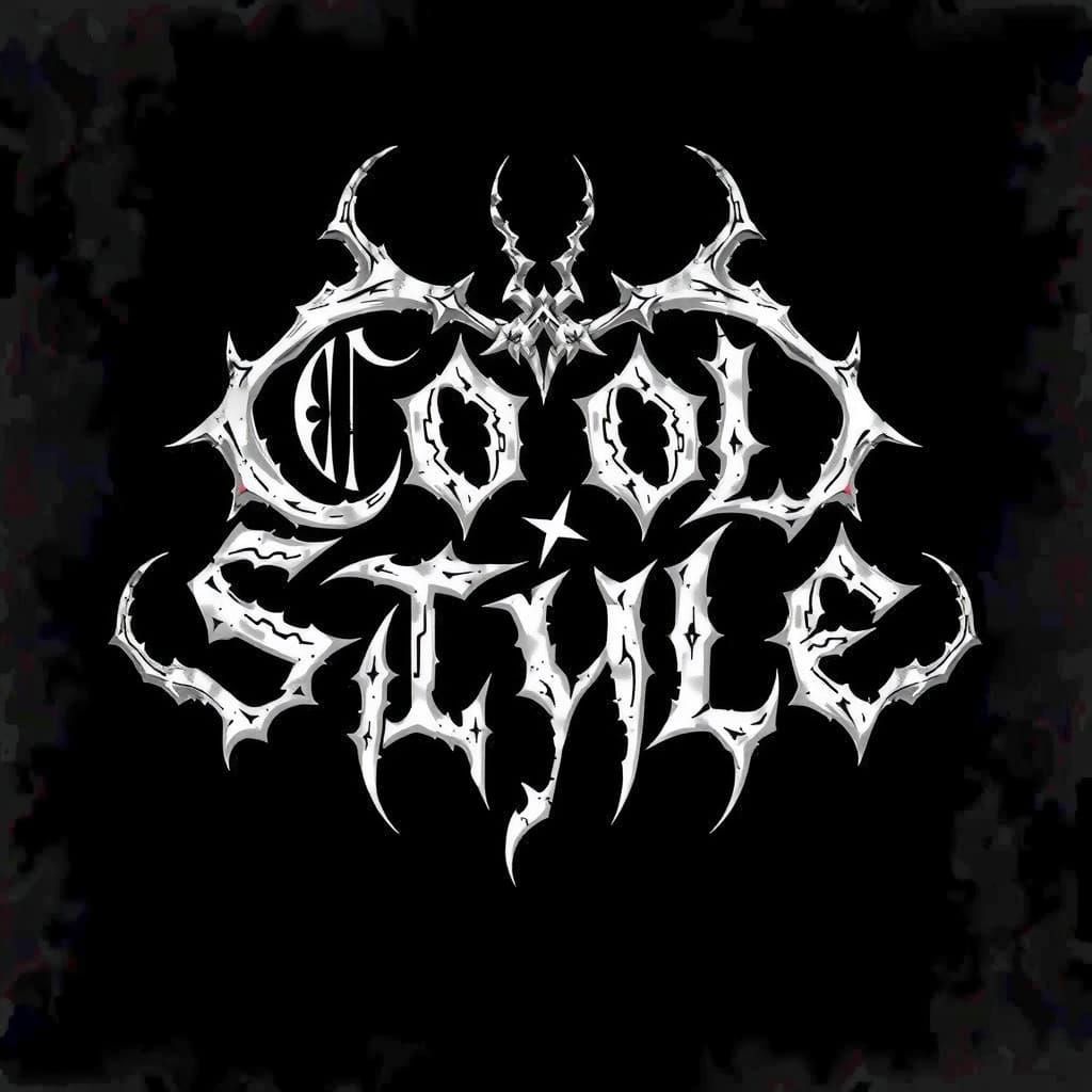 Dark Metal Logo in Ancient Rune Script Style