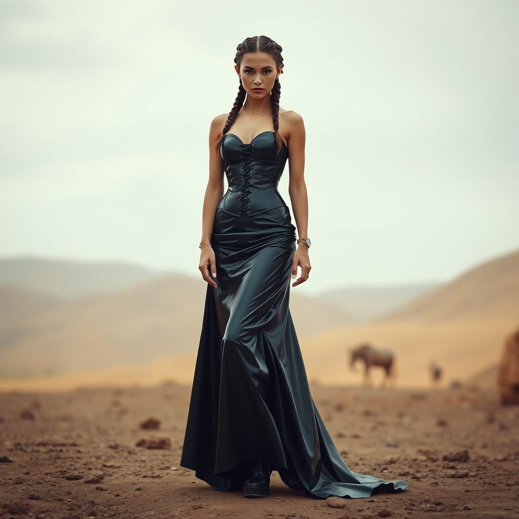 Hyperrealistic Female in Latex and PVC Attire