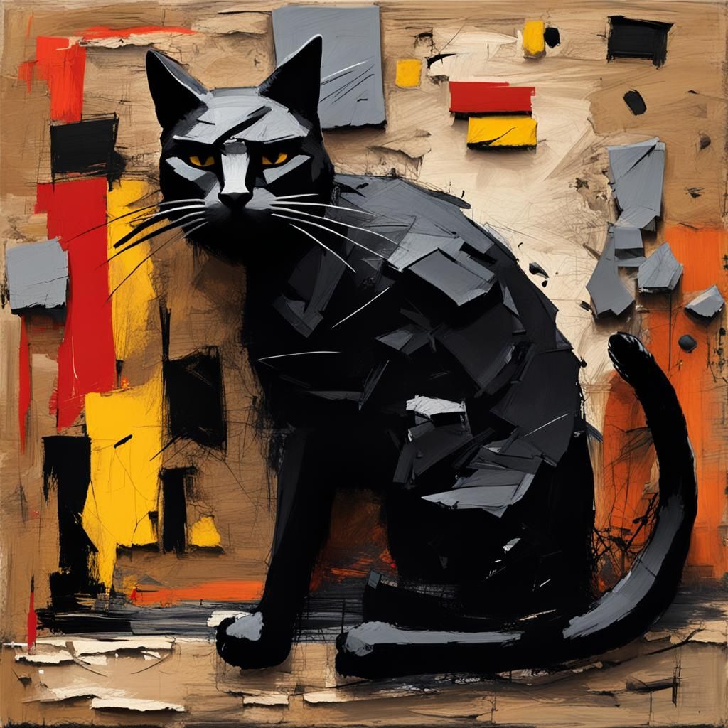 Black Cat in Claymation Style