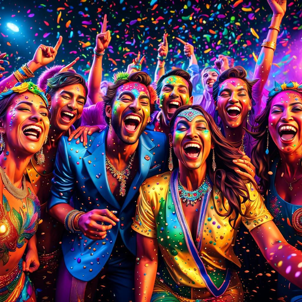 Billionaires' Neon Body Paint Party: Psychedelic Art