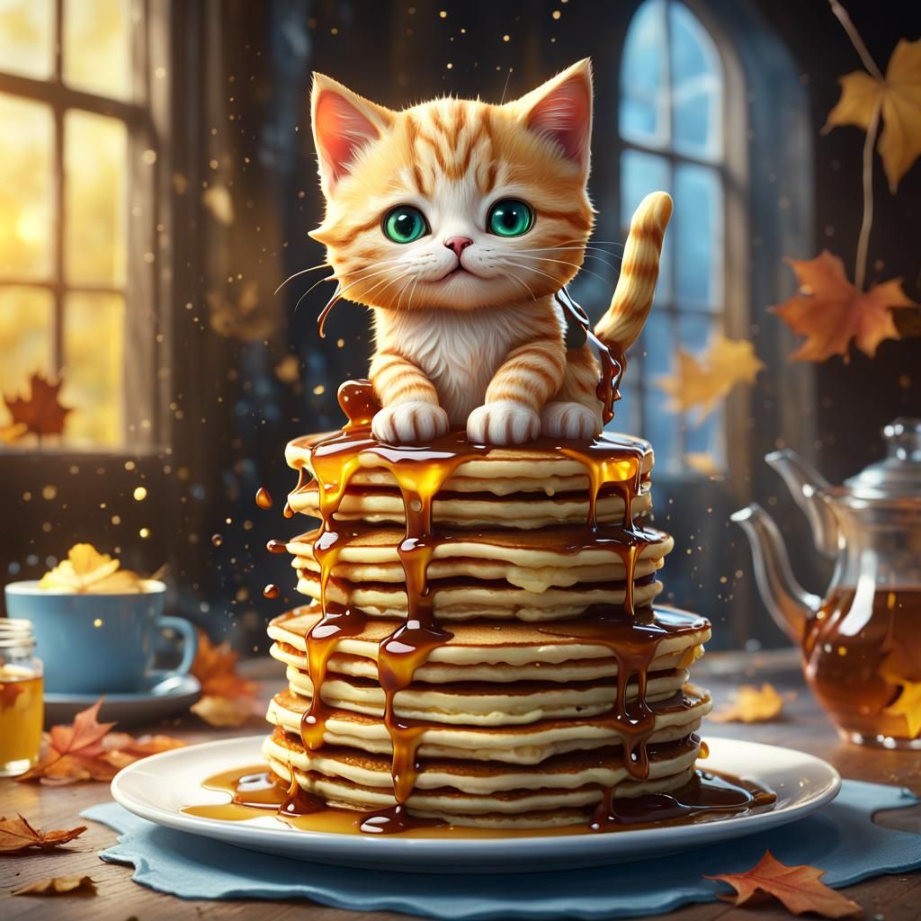 Butter Kitten on Pancakes, Fantasy Concept Art