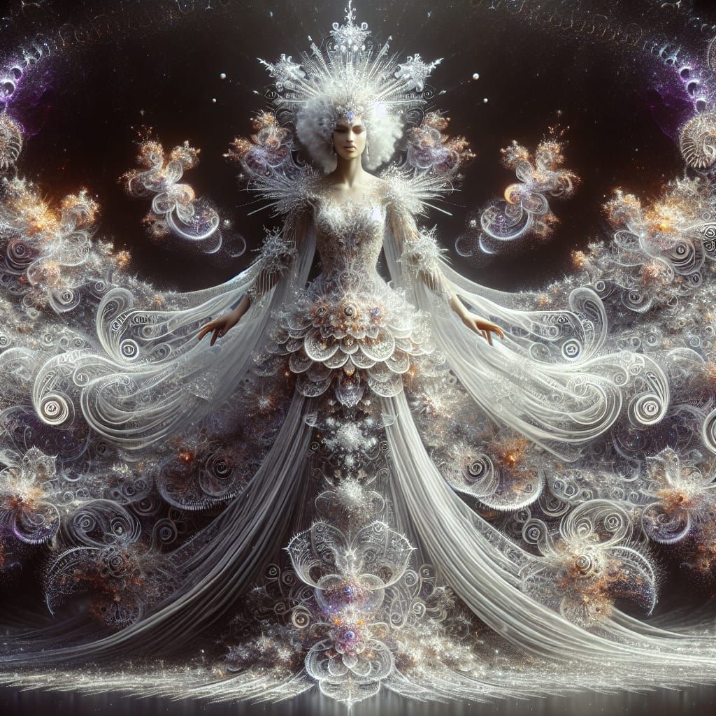 Ethereal Goddess of Love in Silk Gown