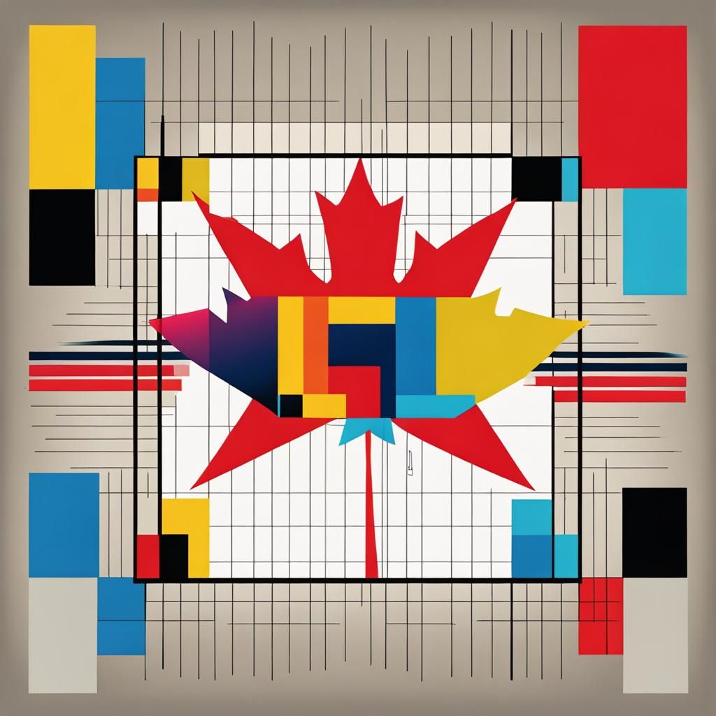 Pop Art Screen Print of Canada in Bauhaus Style