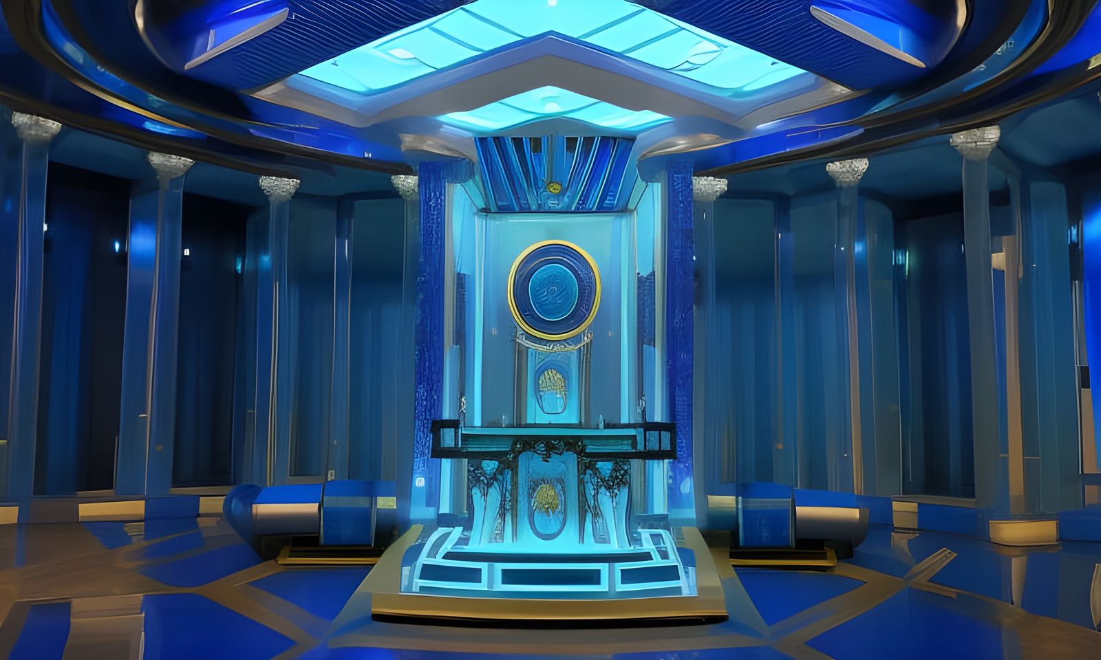 Blue Crystal Throne Room Background