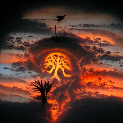 Tree of Life and Death at Sunset