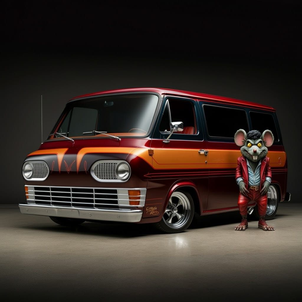 Customized 1975 Ford Econoline Van in Lowbrow Style