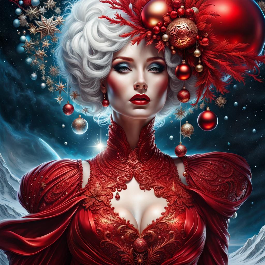 Cosmic Red Snowman Melts into Space Ocean