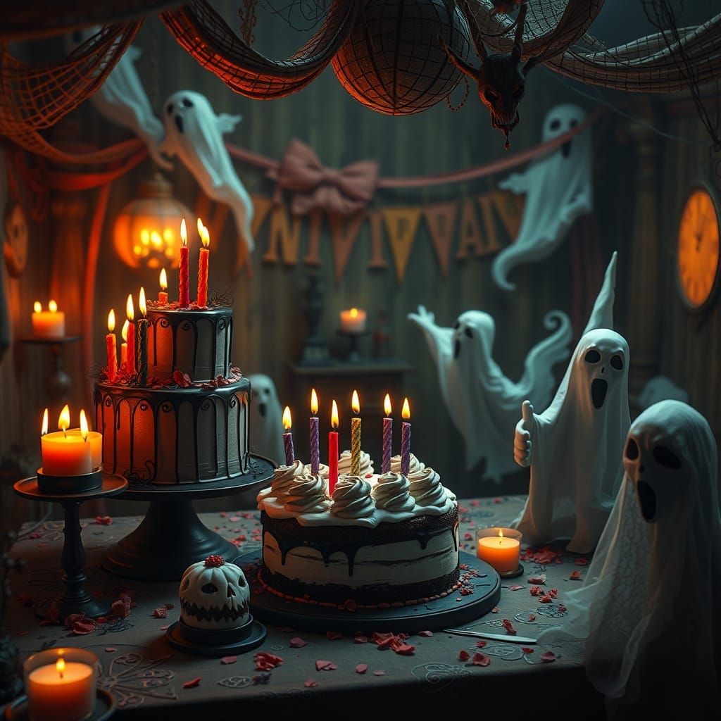 Haunted Birthday Party With Eerie Decorations