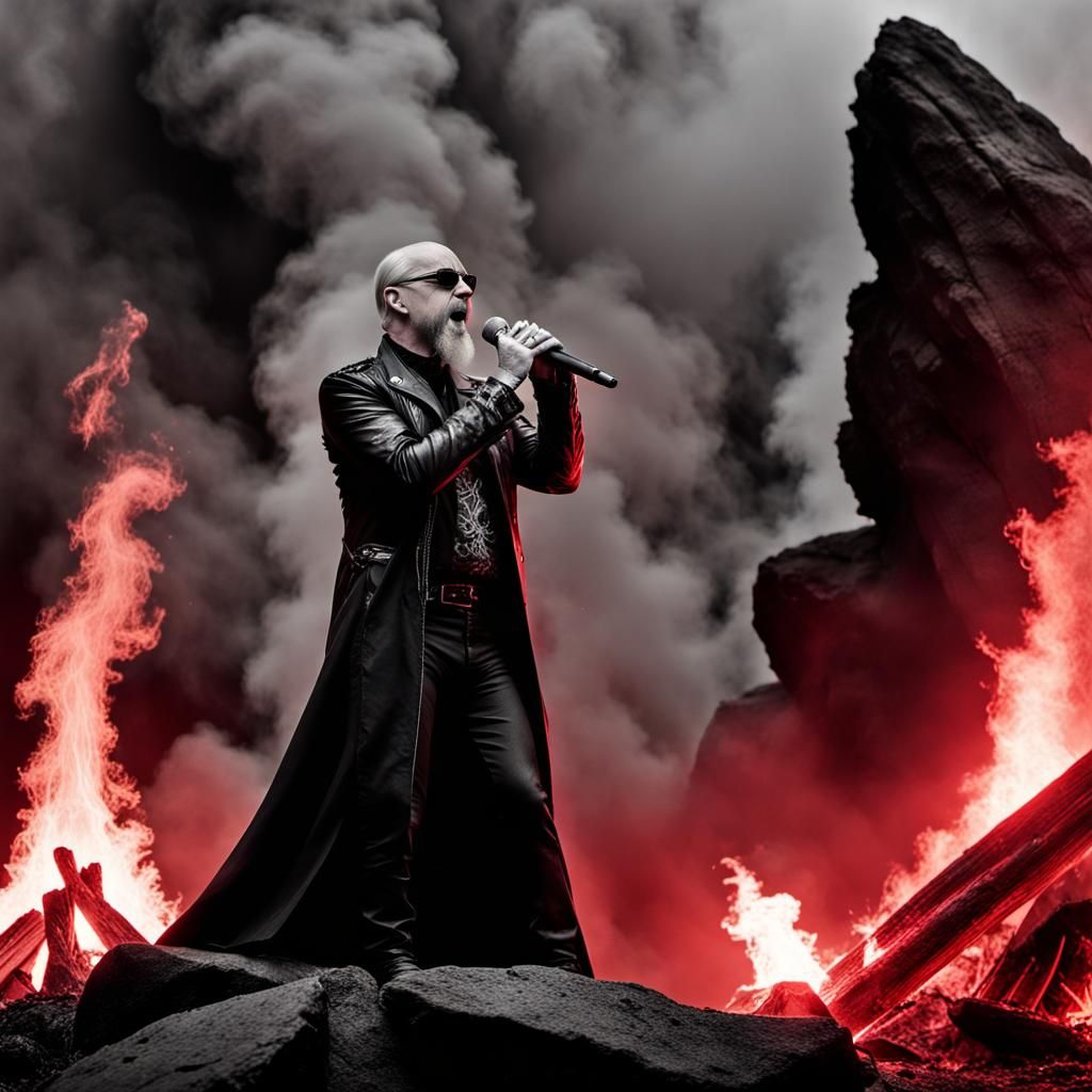 Rock Star Sings at Pyre in Nordic Forest