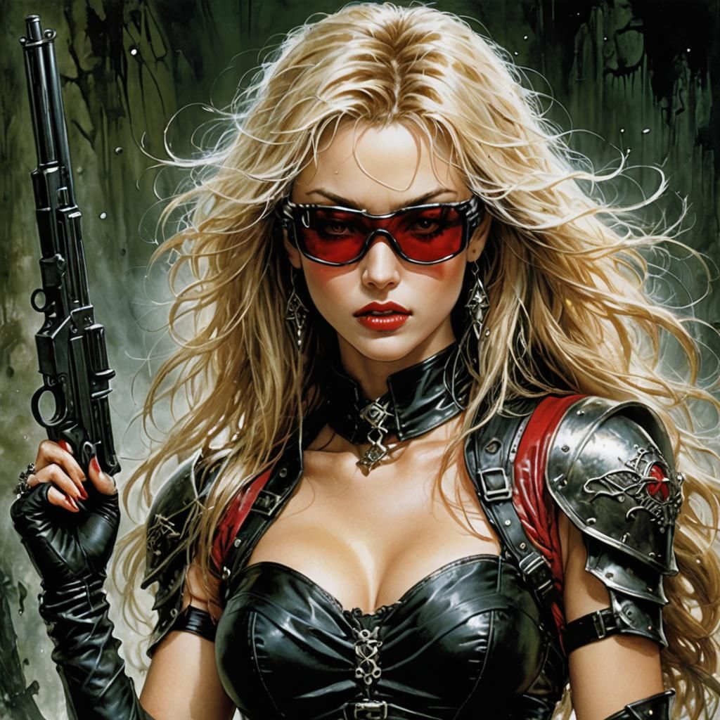 Post-Apocalyptic Woman in Ruins: Airbrush Illustration