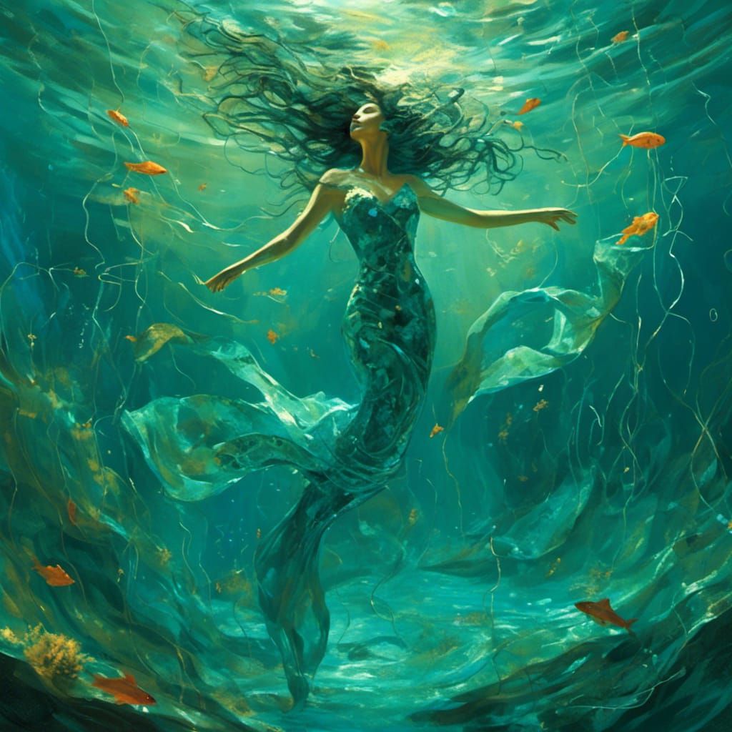 Professional Mermaid Concept Art in Surreal Style