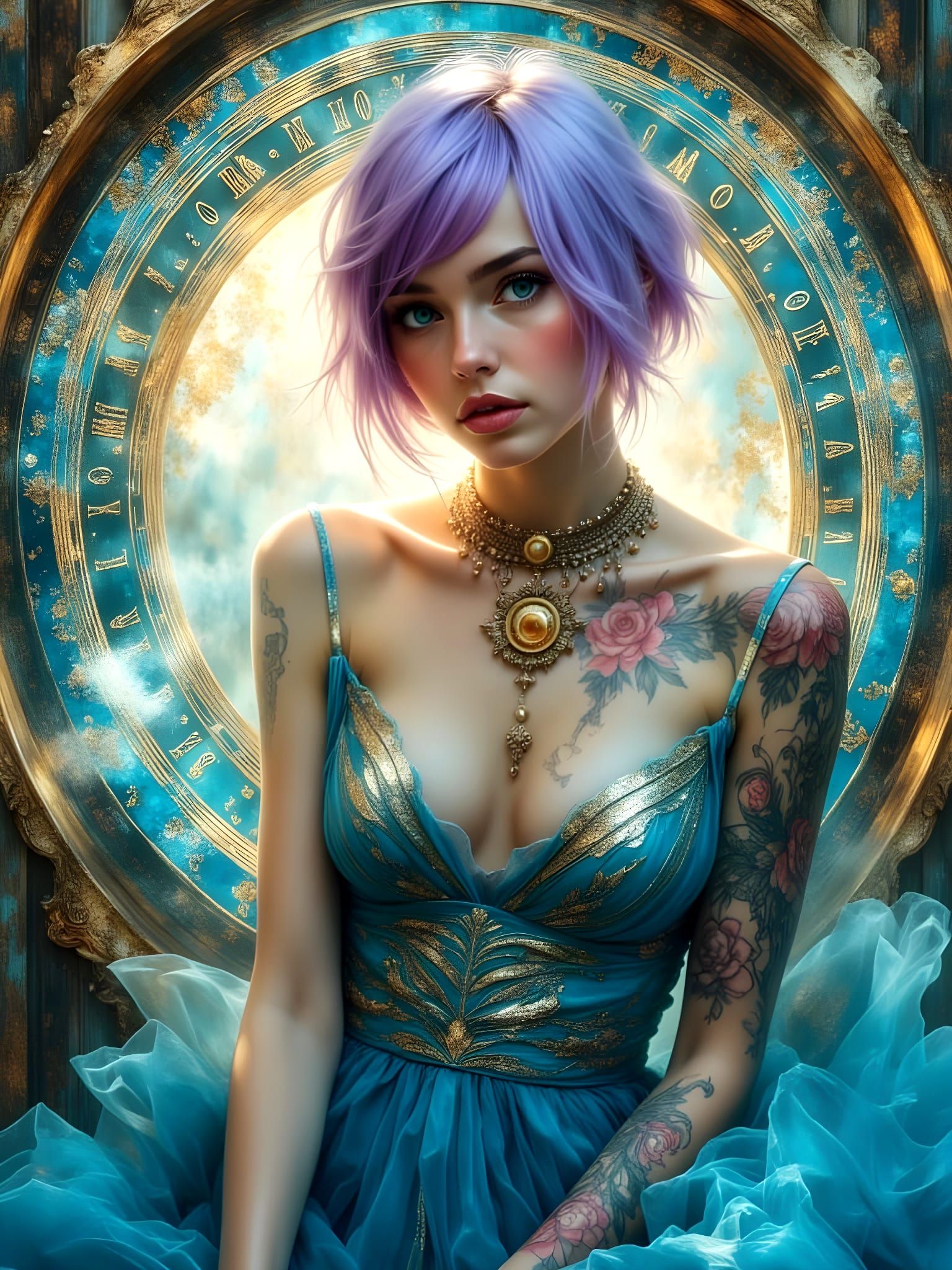 Ethereal Woman with Runes, in Royo Style