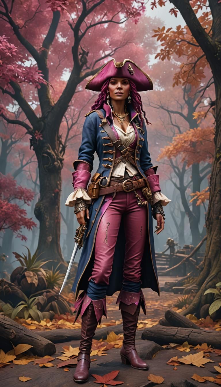 Autumnal Pirate: Detailed Matte Painting in 8k