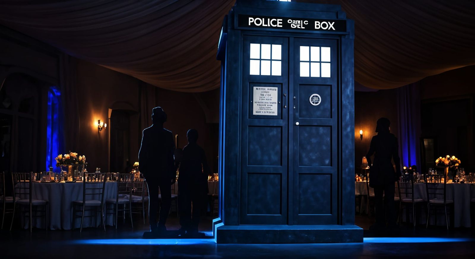 TARDIS Wedding with Doctor Who Silhouettes