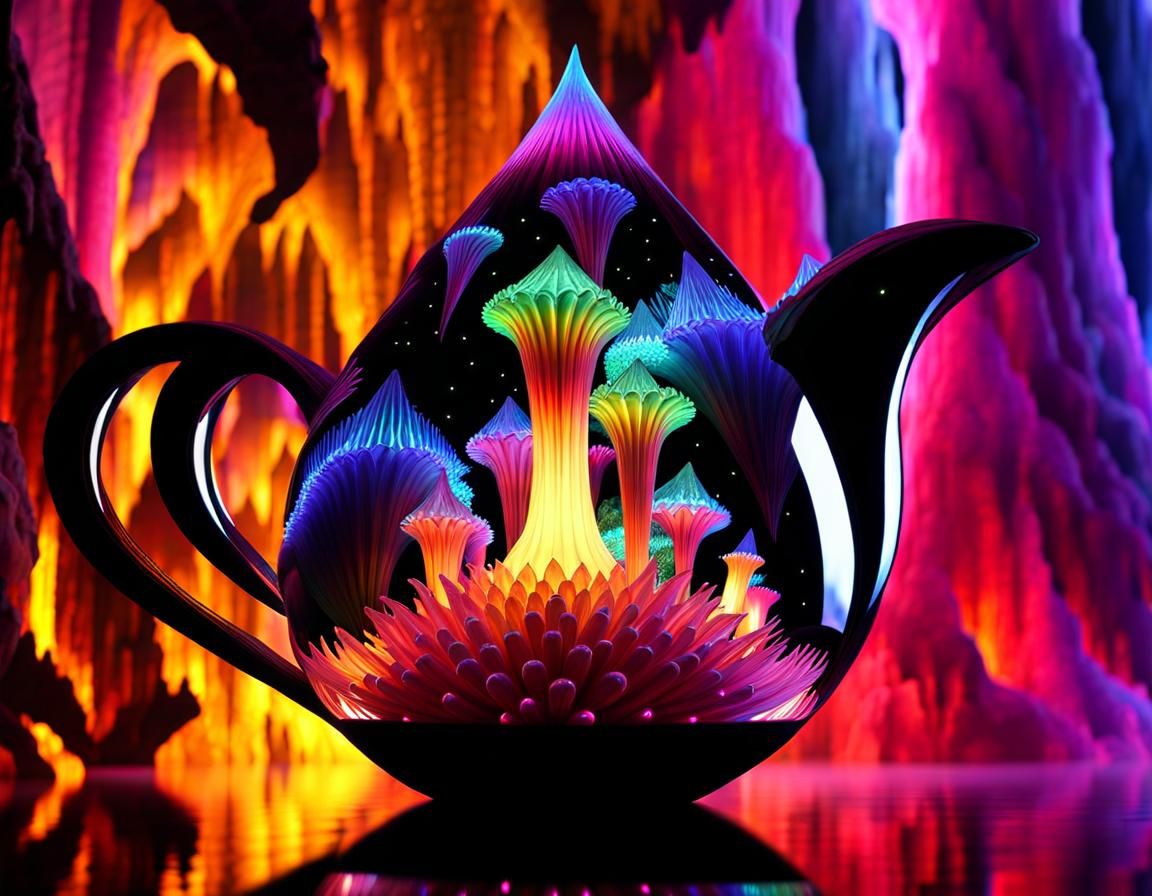 Awe-Inspiring Crystal Cave with Fractal Lights