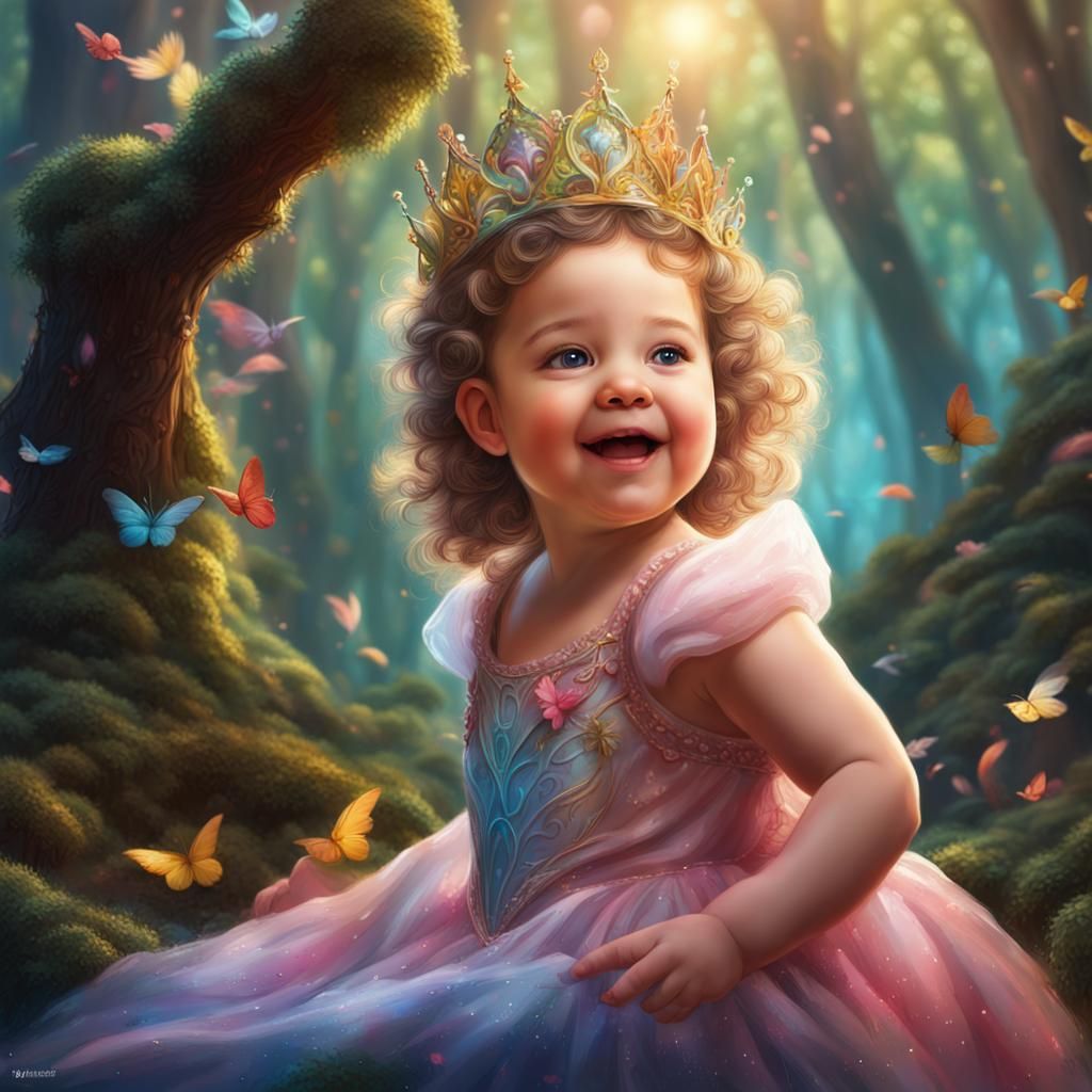 Enchanted Forest: Hyperrealistic Baby Princess Portrait