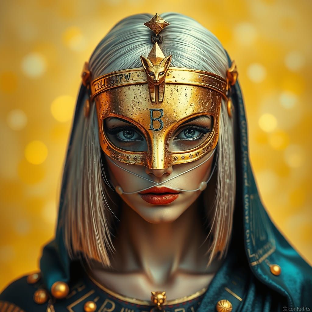 Egyptian Goddess in Golden Splendor
