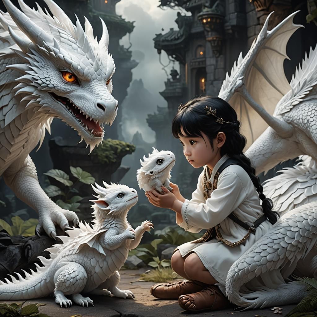 Girl and Dragon: A Digital Matte Painting