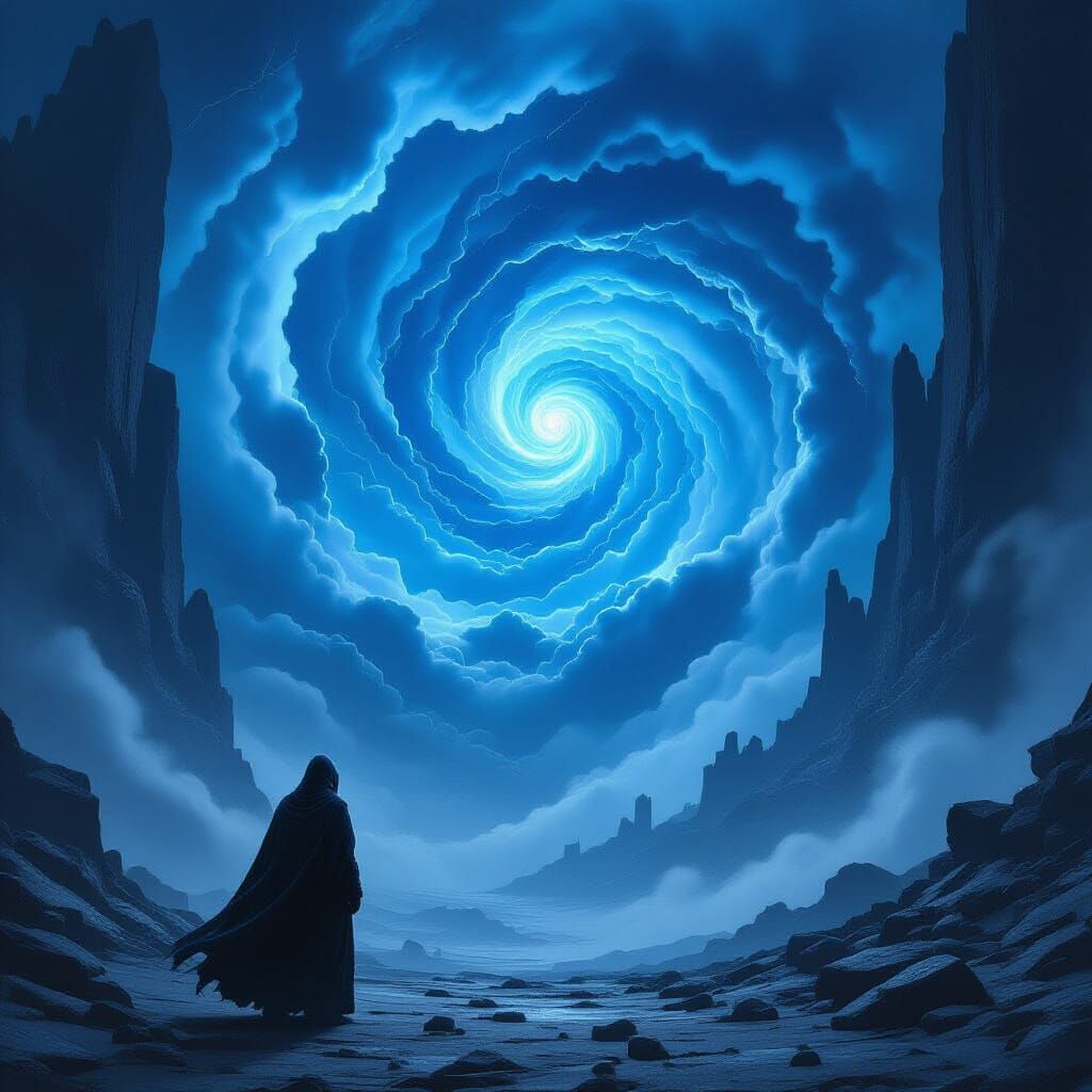 Lone Wanderer Gazing into Cosmic Abyss