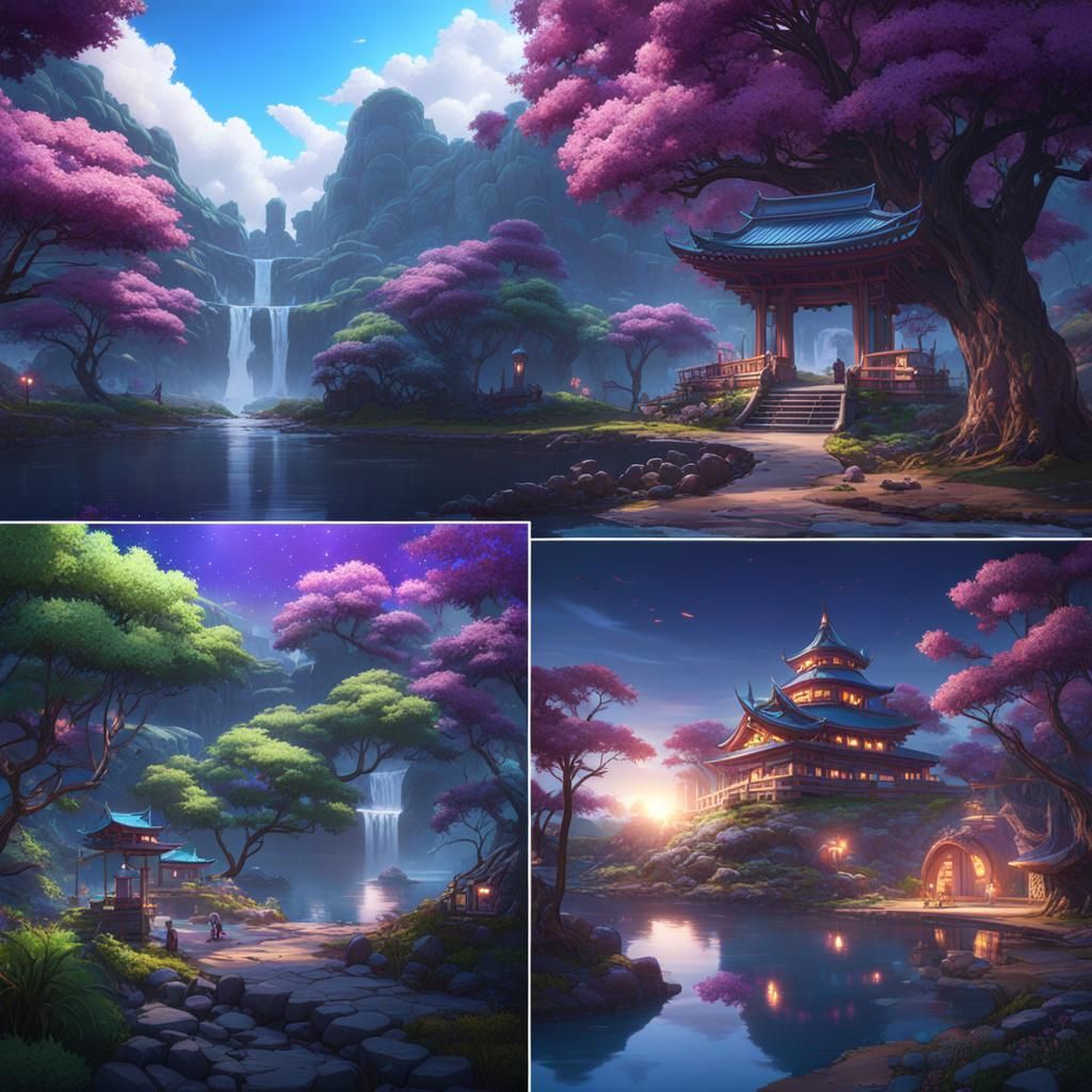 Anime Gaming Fusion: A Dark Purple Fantasy