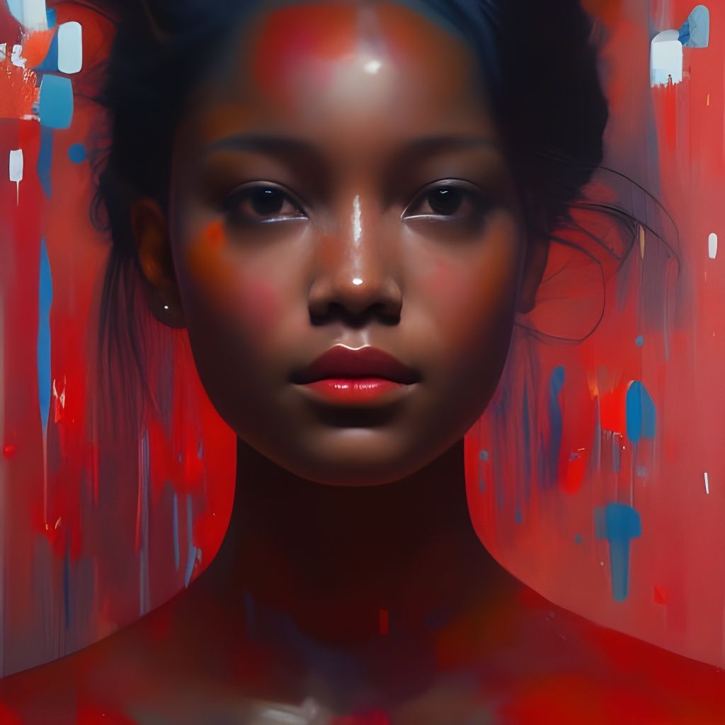 Girl in Red Oil: Portrait Inspired by James Jean