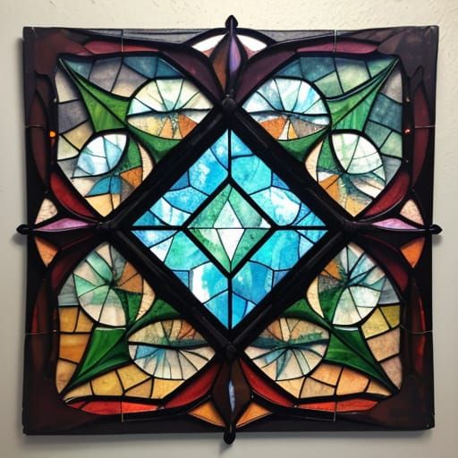 Surreal Geometric Landscape in Expressionist Style