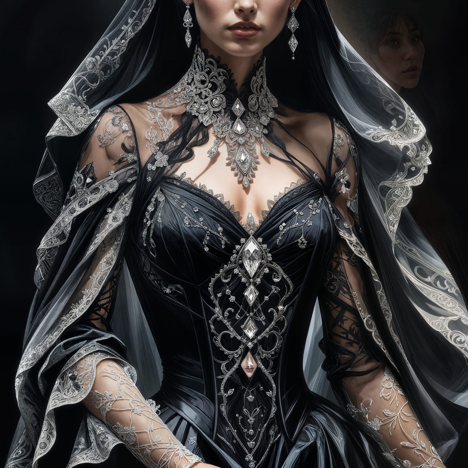 Terrifying Grim Figure: Elegant and Faceless