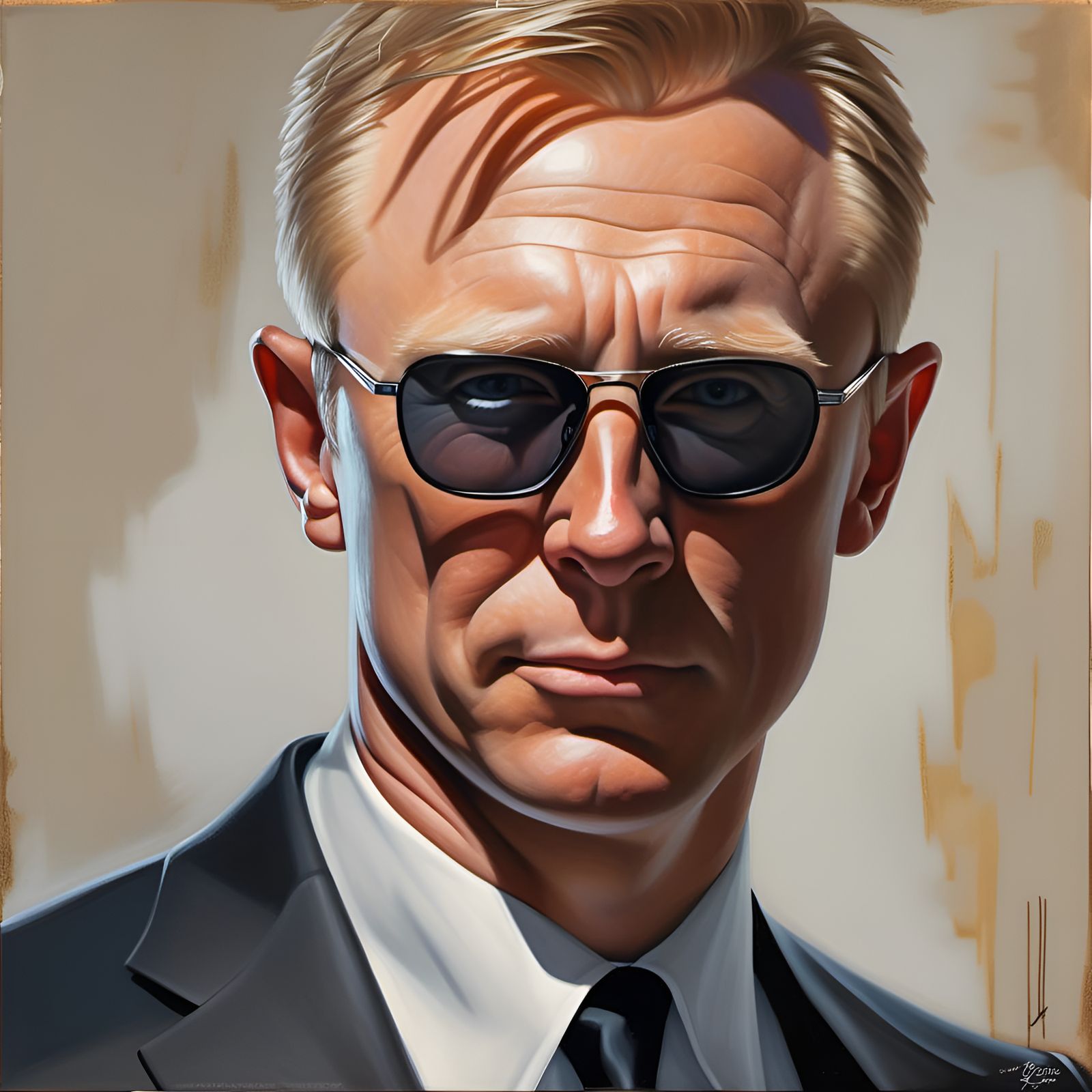 James Bond Portrait in Hyperrealistic Digital Art Style