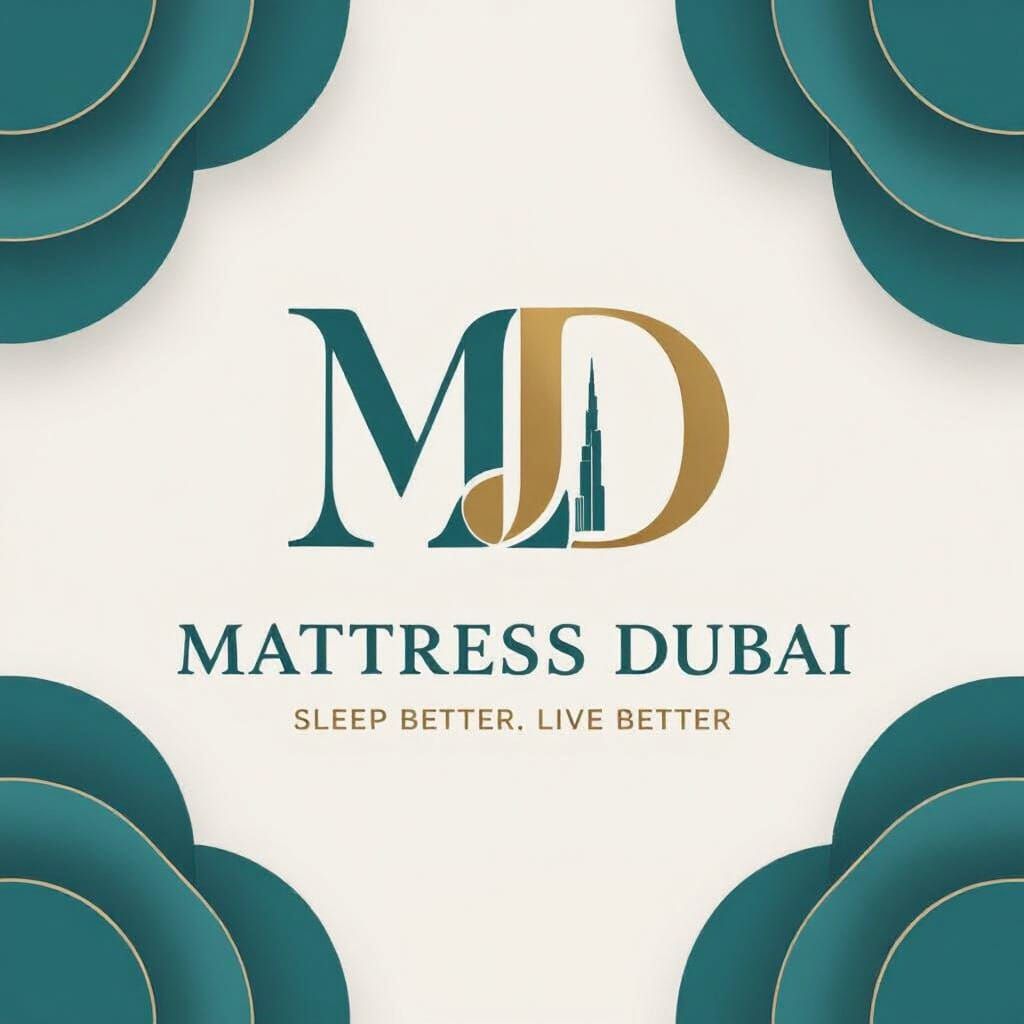 Luxury Mattress Dubai Logo: Teal Gold Monogram