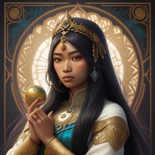 Filipina Princess Portrait in Splash Art Style