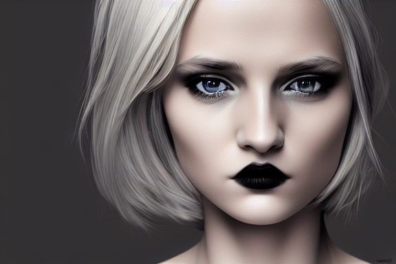 Portrait of a Beautiful Blonde Woman in Film Photography Sty...