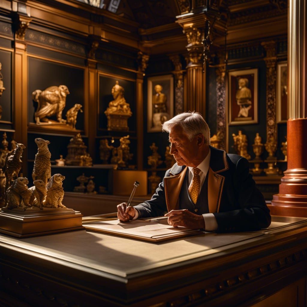 Museum Director Bunny in Ornate Dark Academia