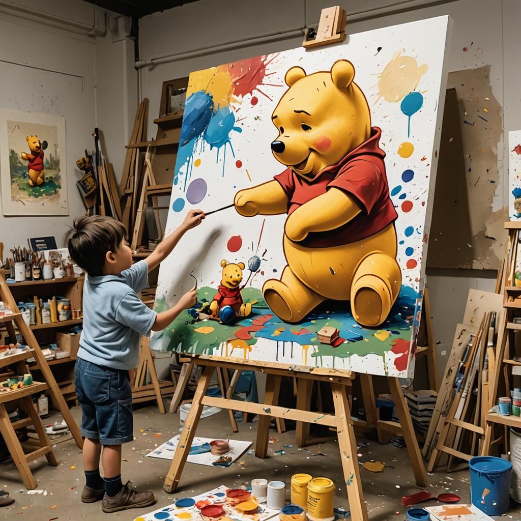 Winnie the Pooh Painting a Winnie the Pooh
