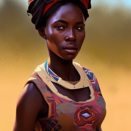 Attractive African Doctor in Burkina Faso Village