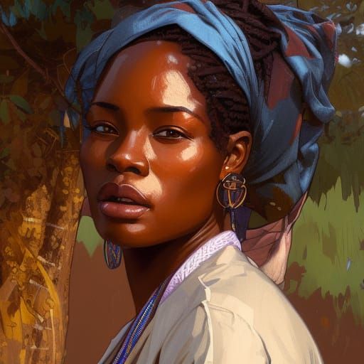 Attractive African Doctor Portrait in Burkina Faso Village