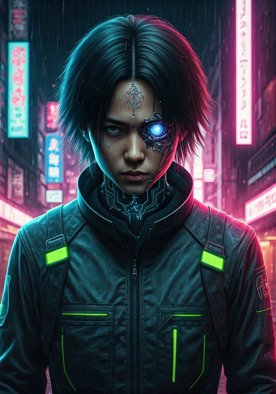A Cyberpunk Street Medic in Neon-Tokyo