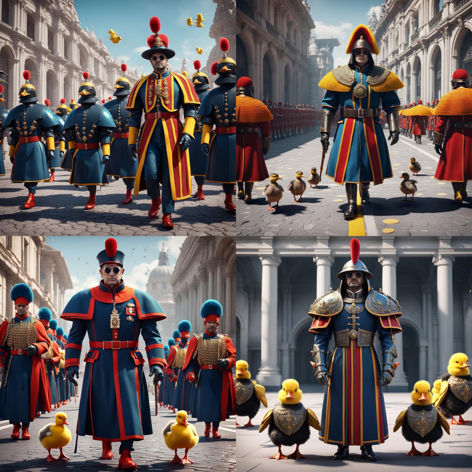 Ozzy Osbourne as Swiss Guard with Ducklings