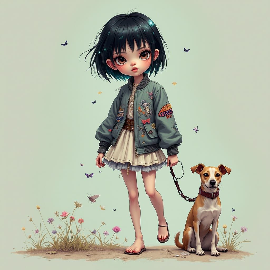 Cyberpunk Character with Galaxy Eye and Tech Armor