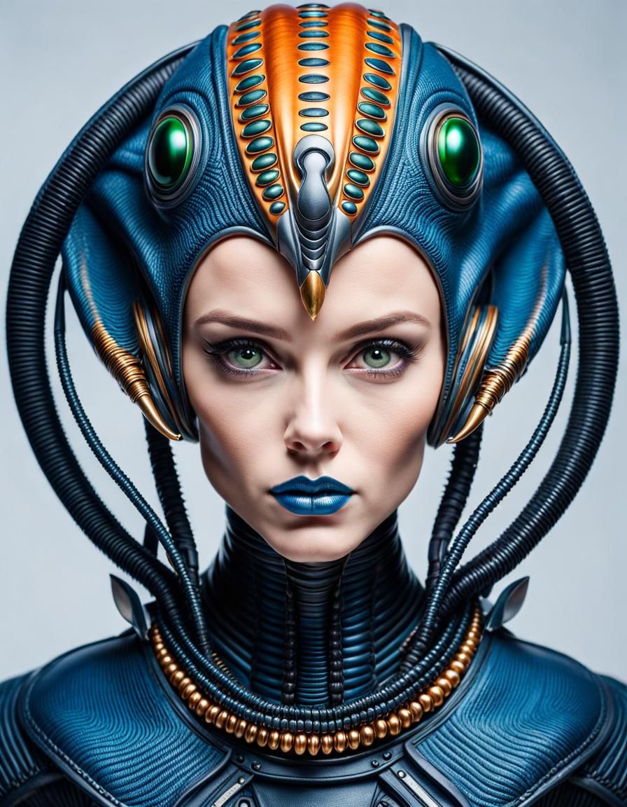 Detailed Alien Portrait in Studio Lighting